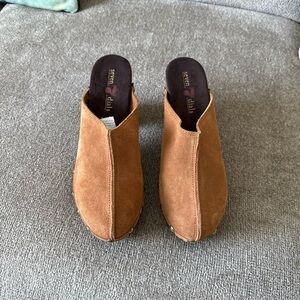 Seven Dials Tan Suede Slip-On Mules